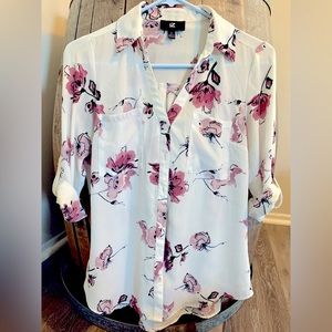 Button down floral dress shirt